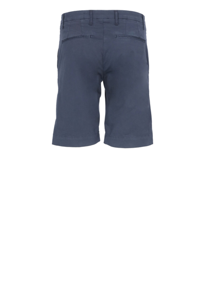 Shop Entre Amis Cotton Bermuda Shorts In Blu Oceano