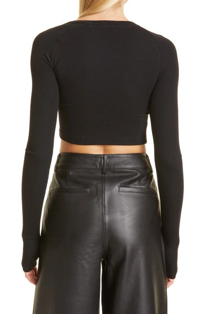 Shop Alix Nyc Stratton Long Sleeve Crop Top In Black