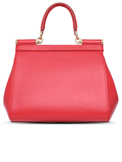 Shop Dolce & Gabbana Leather Sicily Bag In Red