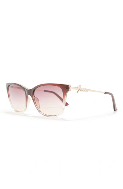 Shop Guess 55mm Cat Eye Sunglasses In Violet/gradient Mirror Violet