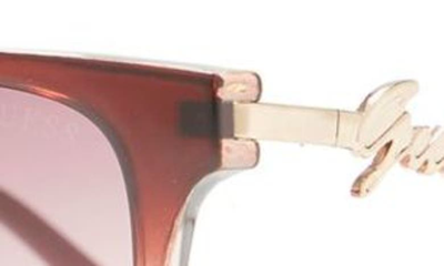 Shop Guess 55mm Cat Eye Sunglasses In Violet/gradient Mirror Violet