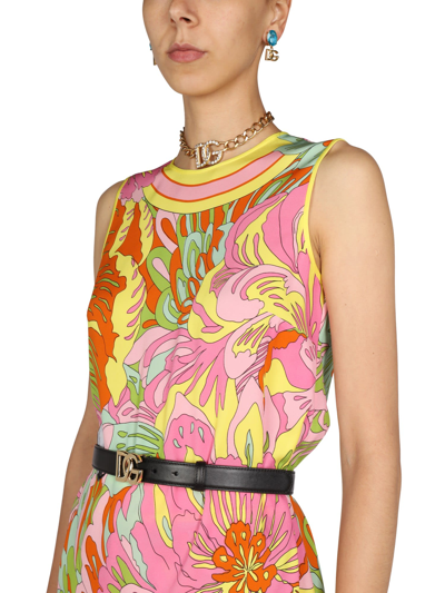 Shop Dolce & Gabbana Charmeuse Tunic In Multicolor