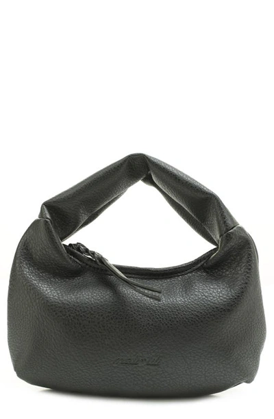 Shop Mali + Lili Alina Vegan Leather Croissant Handbag In Black