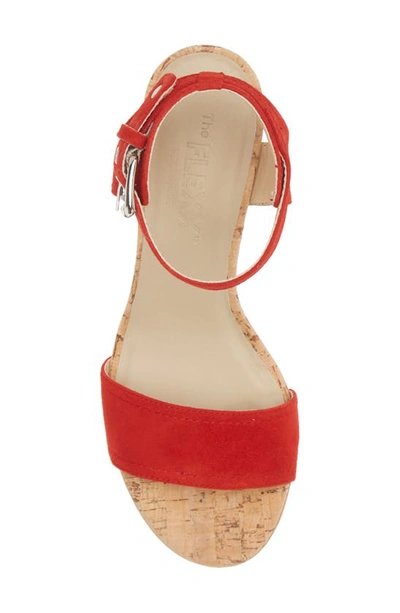 Shop The Flexx Tgif Ankle Strap Sandal In Red Camoscio