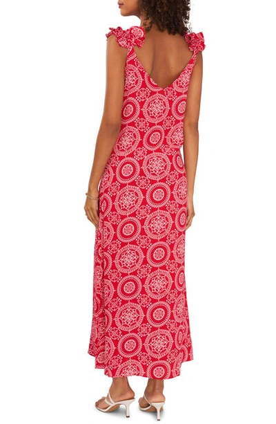 Shop Vince Camuto Medal Tie Strap Maxi Dress In Berry Pink