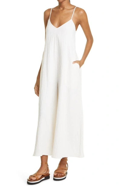 Mara Hoffman Carly Sleeveless Organic Cotton Blend Jumpsuit In White