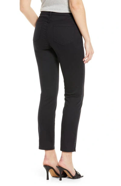Shop Nydj Sheri Side Slit Slim Ankle Jeans In Black