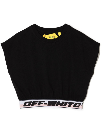 Shop Off-white Logo-underband Short-sleeve T-shirt In Black