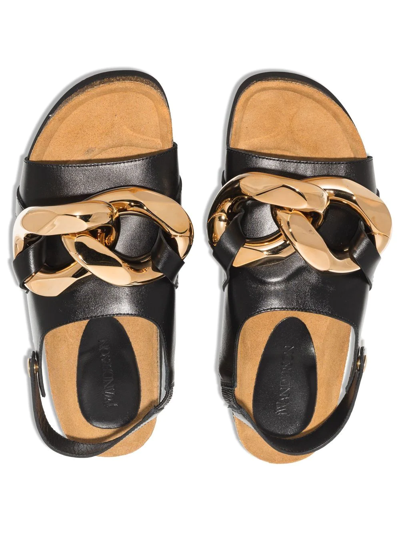 Shop Jw Anderson Chain Flat Sandals In Schwarz