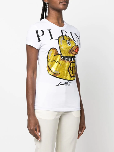 Philipp Plein Duck Round-neck T-shirt In White