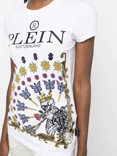 Shop Philipp Plein Sexy Pure Skeleton T-shirt In Weiss