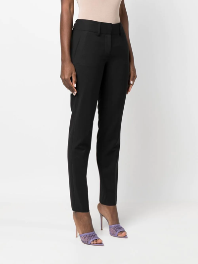 Philipp Plein Tapered Wool-blend Trousers In Black