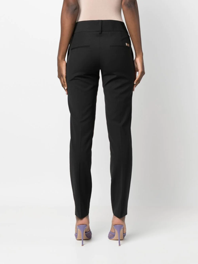 Philipp Plein Tapered Wool-blend Trousers In Black
