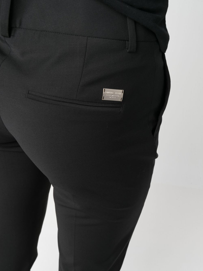 Philipp Plein Tapered Wool-blend Trousers In Black