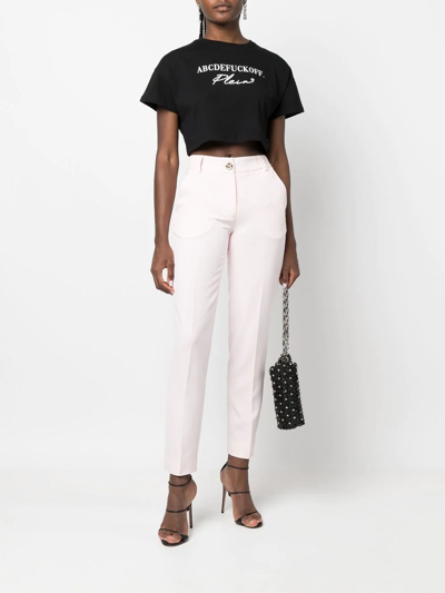 Shop Philipp Plein Tapered Office Trousers In Pink