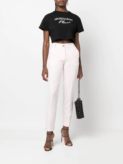 Philipp Plein Tapered Office Trousers In Pink
