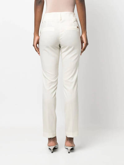 Philipp Plein Stretch-wool Straight-trousers In White