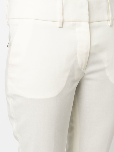 Shop Philipp Plein Stretch-wool Straight-trousers In White