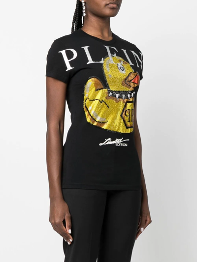 Shop Philipp Plein Duck Stones Round-neck T-shirt In Black
