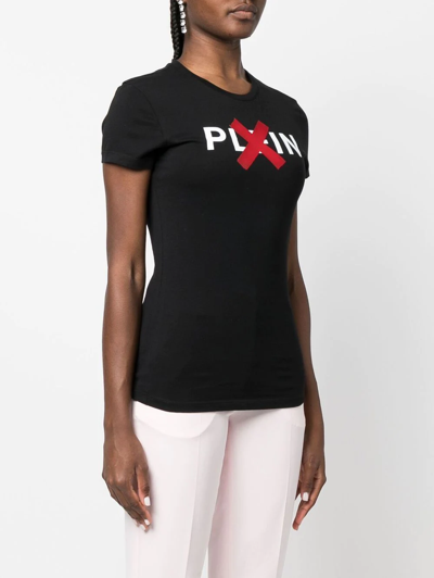 Philipp Plein Logo-print Cotton T-shirt In Black