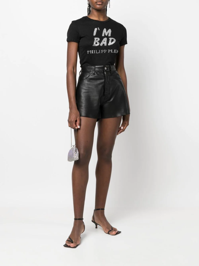 Philipp Plein Logo-print Sequin-detail T-shirt In Black