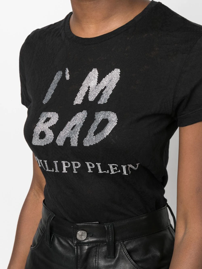 Philipp Plein Logo-print Sequin-detail T-shirt In Black