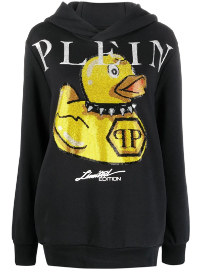 Shop Philipp Plein Logo Graphic Print Hoodie In Neutrals