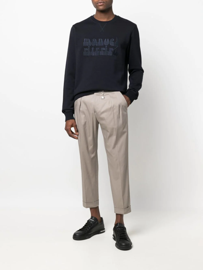 Manuel Ritz Pleat-detail Cropped Trousers In Neutrals
