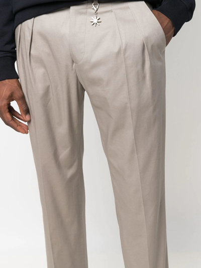Manuel Ritz Pleat-detail Cropped Trousers In Neutrals
