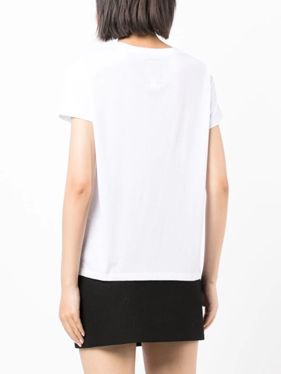 Shop Armani Exchange Logo-print Short-sleeve T-shirt In Weiss