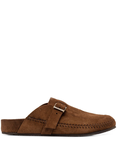 Re/done 70s Moc Suede Slides In Brown