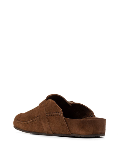 Re/done 70s Moc Suede Slides In Brown