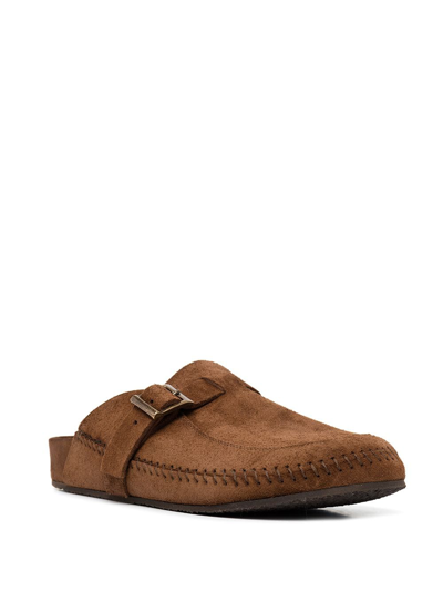 Re/done 70s Moc Suede Slides In Brown
