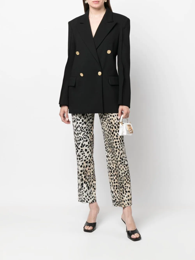 Shop Just Cavalli Double-breasted Blazer Jacket In Black