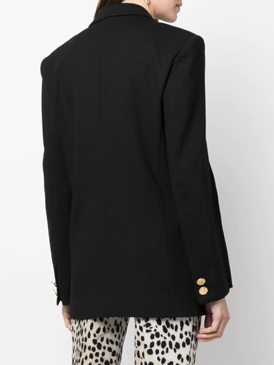 Shop Just Cavalli Double-breasted Blazer Jacket In Black