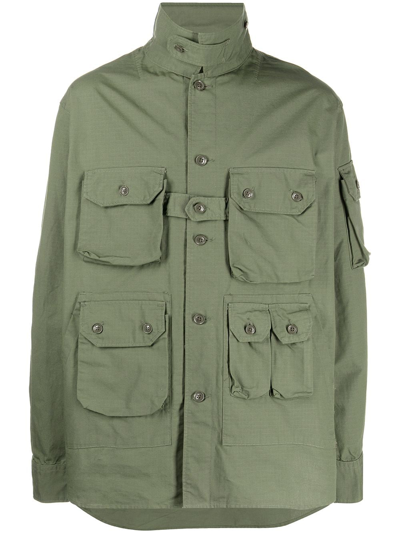 Shop Engineered Garments Buttoned-up Shirt Jacket In Grün
