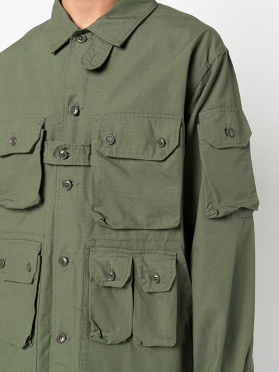 Shop Engineered Garments Buttoned-up Shirt Jacket In Grün