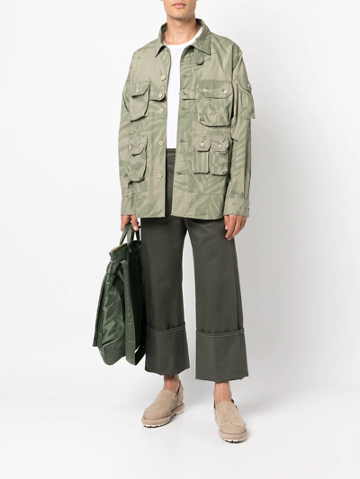 Shop Engineered Garments Camouflage-print Shirt Jacket In Grün