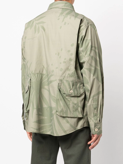 Shop Engineered Garments Camouflage-print Shirt Jacket In Grün