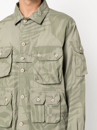 Shop Engineered Garments Camouflage-print Shirt Jacket In Grün