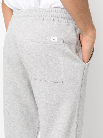 Shop Norse Projects Logo-patch Cotton Sweatpants In Grau
