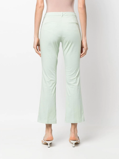Shop Pt Torino Low-rise Four-pocket Cropped Trousers In Green