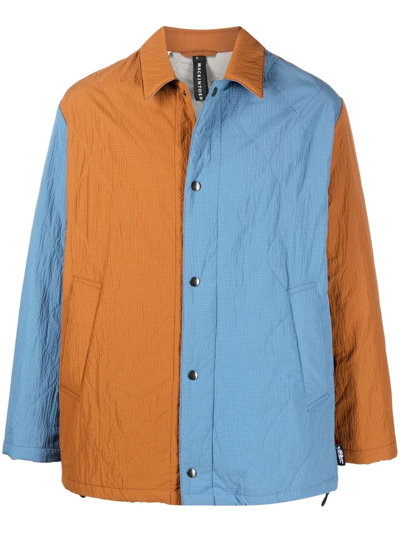 Shop Mackintosh Fun Teeming Colour-block Coach Jacket In Blue