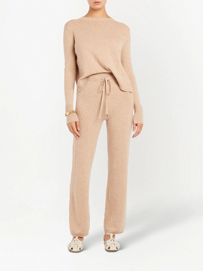 Shop Rebecca Vallance Melanie Knitted Drawstring Trousers In Neutrals