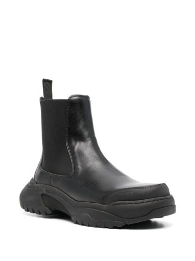 Shop Gmbh Pull-on Leather Boots In Black