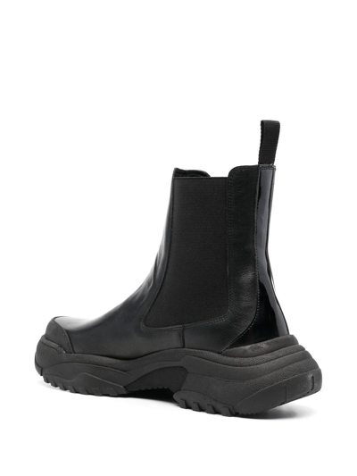 Shop Gmbh Pull-on Leather Boots In Black