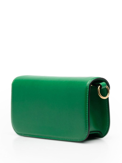 Shop Valentino Small Locò Leather Shoulder Bag In Green