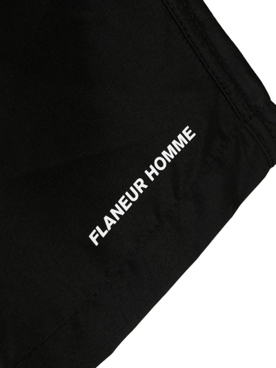 Shop Flaneur Homme Logo-print Detail Swim Shorts In Black