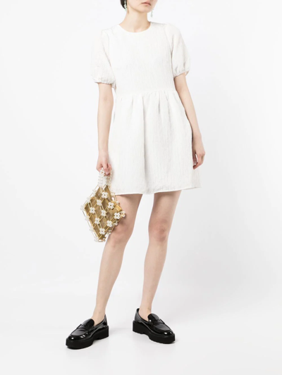 Shop B+ab Creased-effect Mini Dress In Weiss