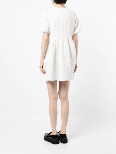 Shop B+ab Creased-effect Mini Dress In Weiss